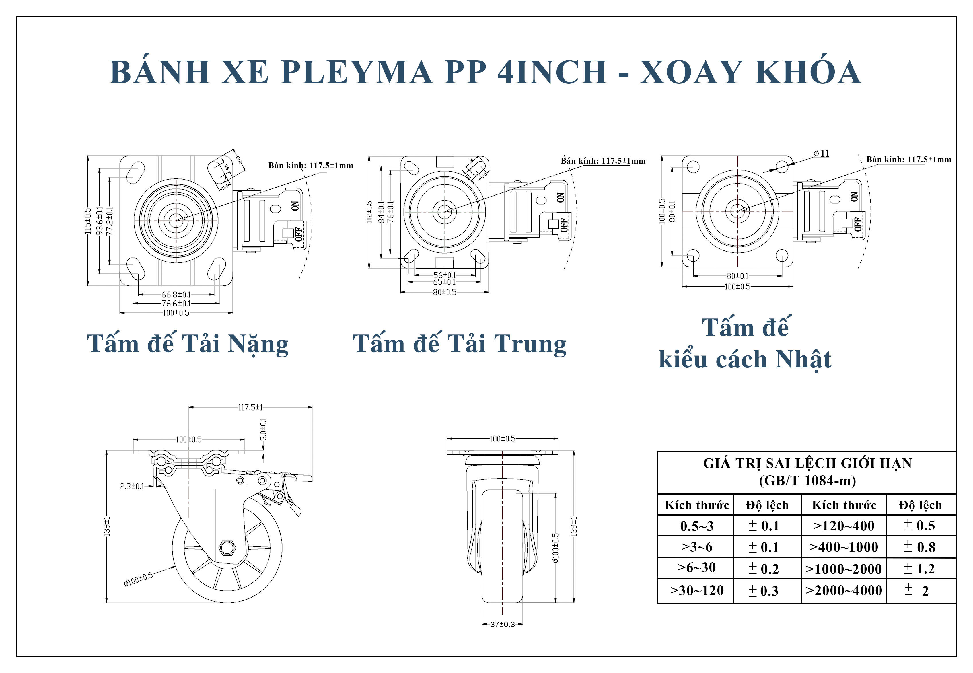 Bản vẽ bánh xe Pleyma PP