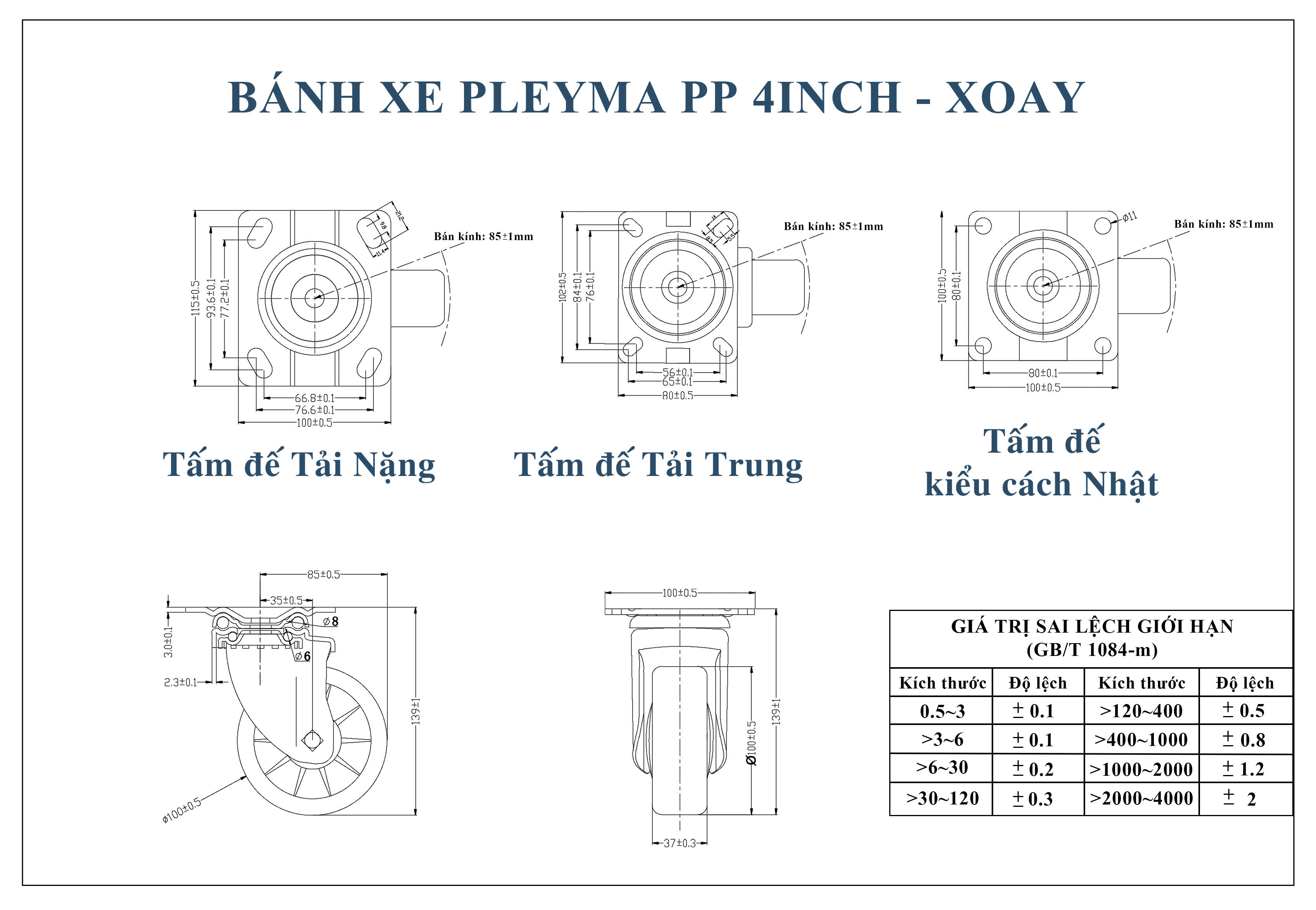 Bản vẽ bánh xe Pleyma PP