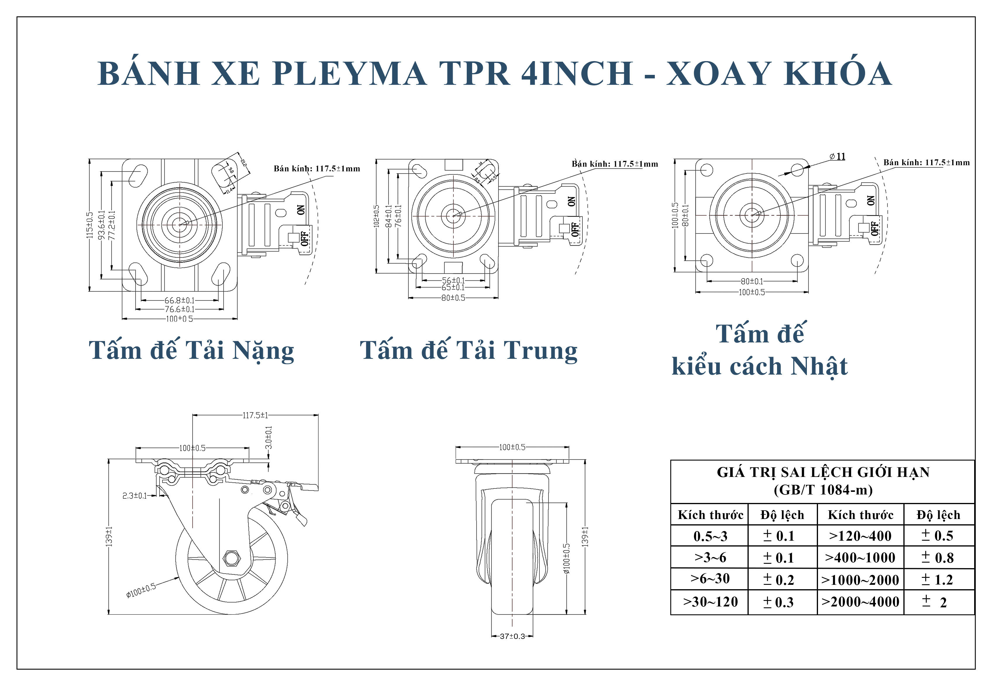 Bản vẽ bánh xe Pleyma TPR