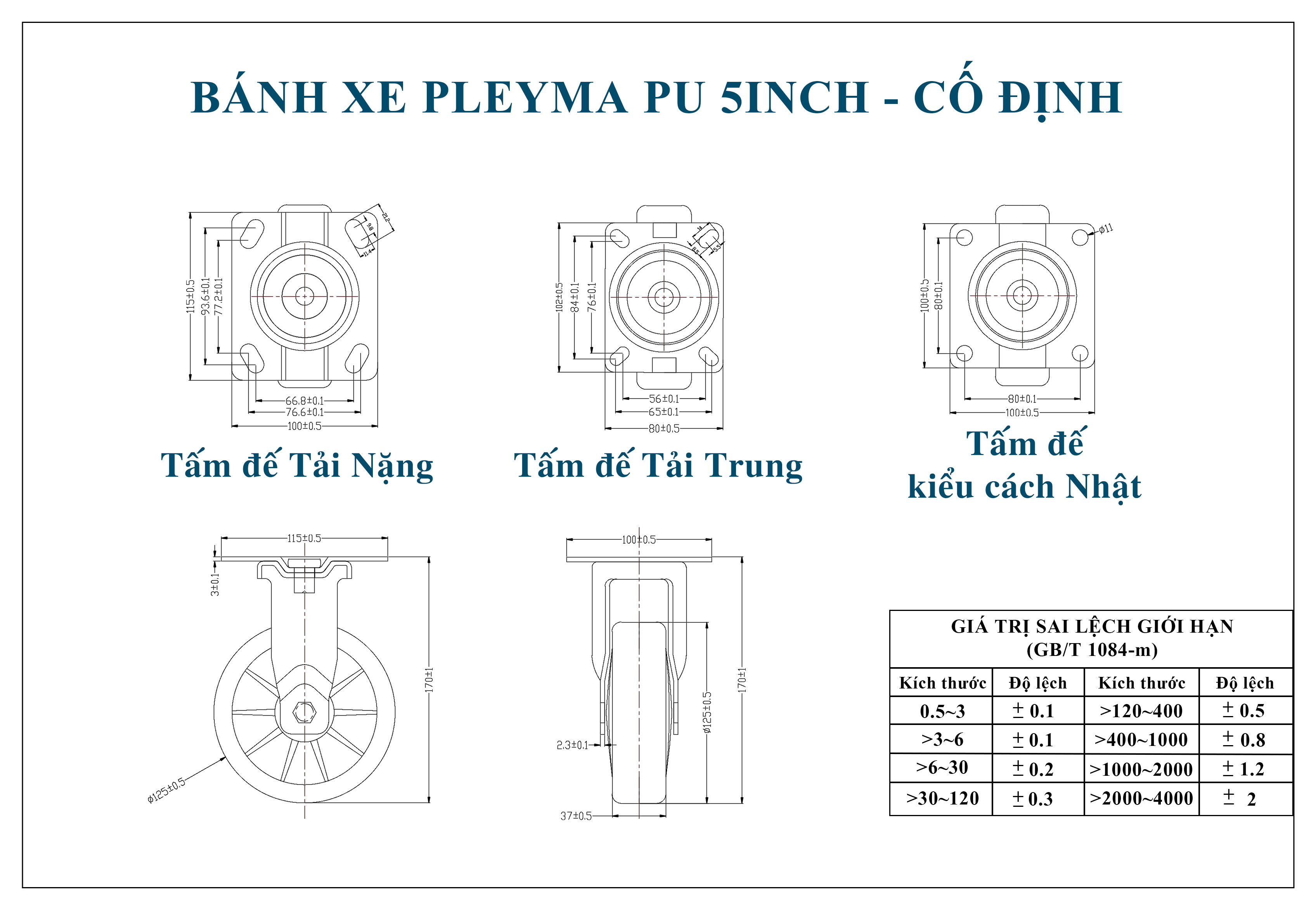 Bản vẽ bánh xe Pleyma PU